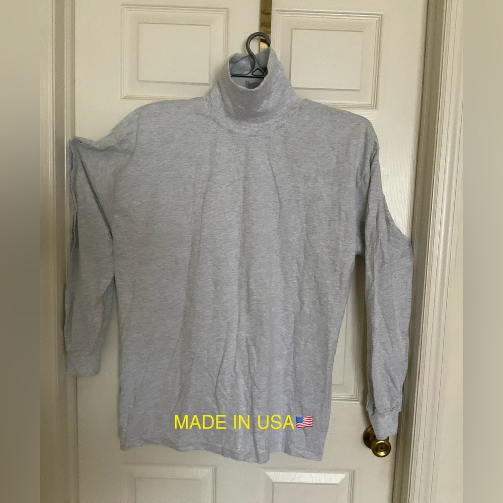 HVY WT. TURTLE NECK T-SHIRT. MADE IN USA
